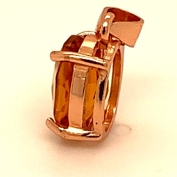 Rare Orange Tourmaline 1.55ct Rose Gold Pendant - Picture 5 of 6
